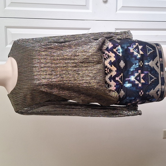 Express Sequin Geometric Print Mini Skirt Size M - Picture 1 of 10